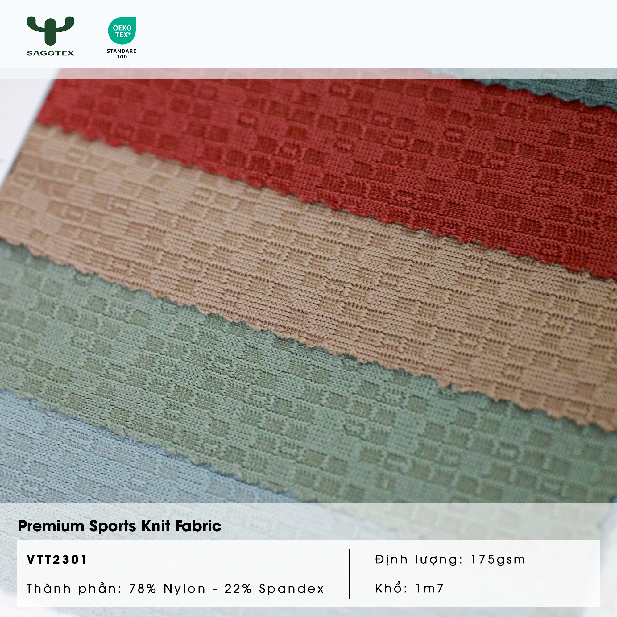 Vải thun thể thao thời trang dệt Jacquard |VTT2301|