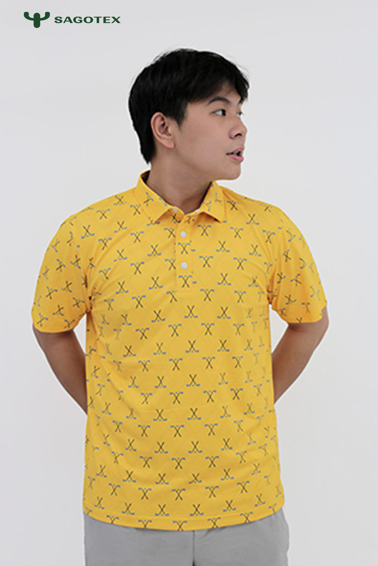 vải coolfit may áo golf cao cấp màu vàng