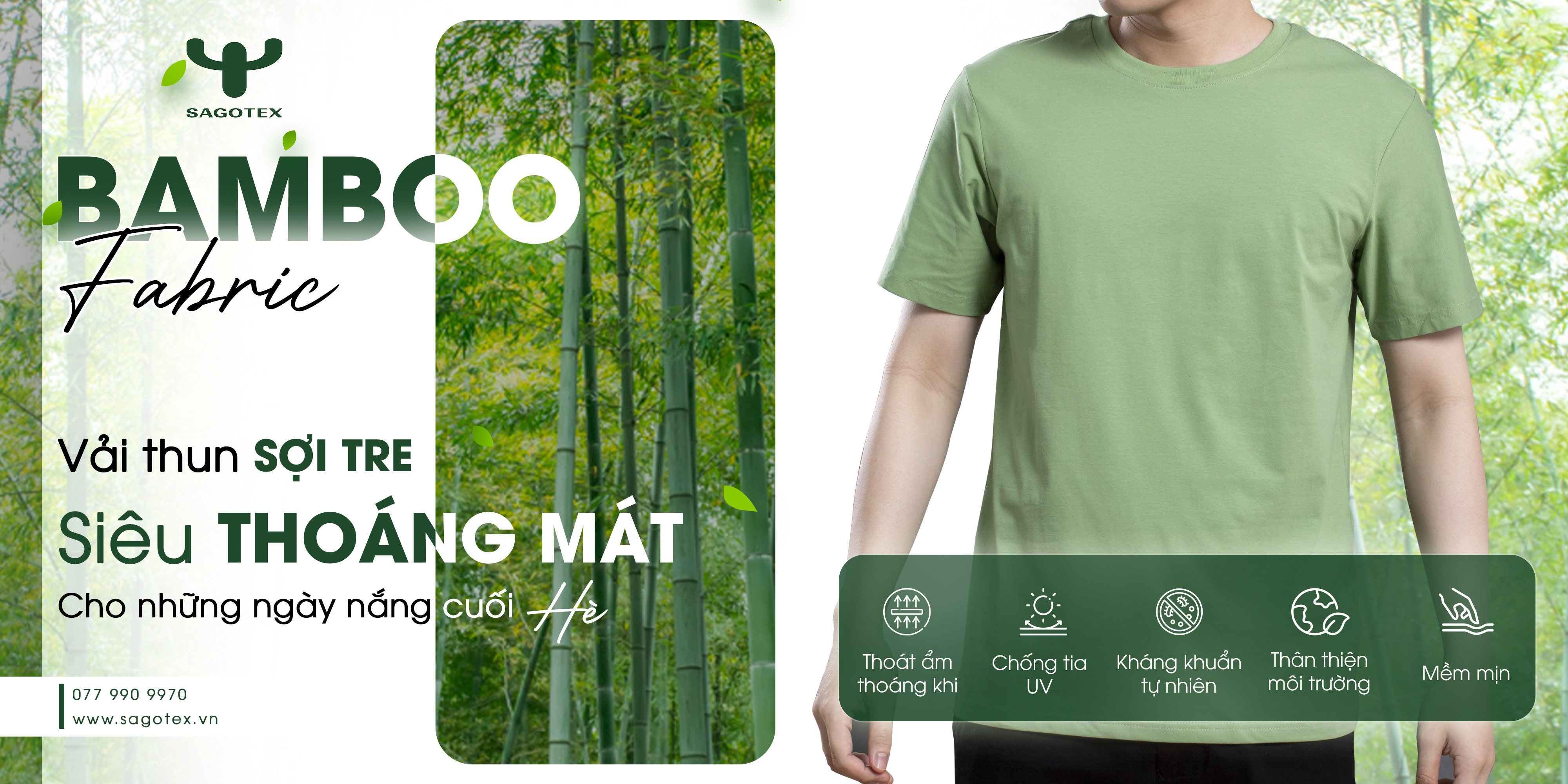 Vải Bamboo - Kháng khuẩn tự nhiên, thấm hút vượt trội